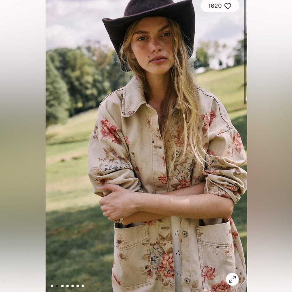 Free People Avery Printed Denim Jacket